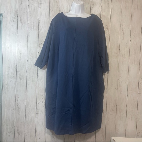 J.Jill Ponte Blue Plus Size Tunic Dress with Pockets 3X - Picture 1 of 6